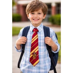 Harry Potter Kids Tie Gryffindor Red Gold Striped Costume Neck Tie Youth